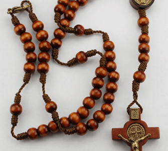 Brown wooden rosary