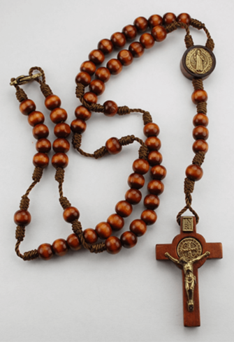Brown wooden rosary