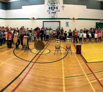 Students in a gymnasium